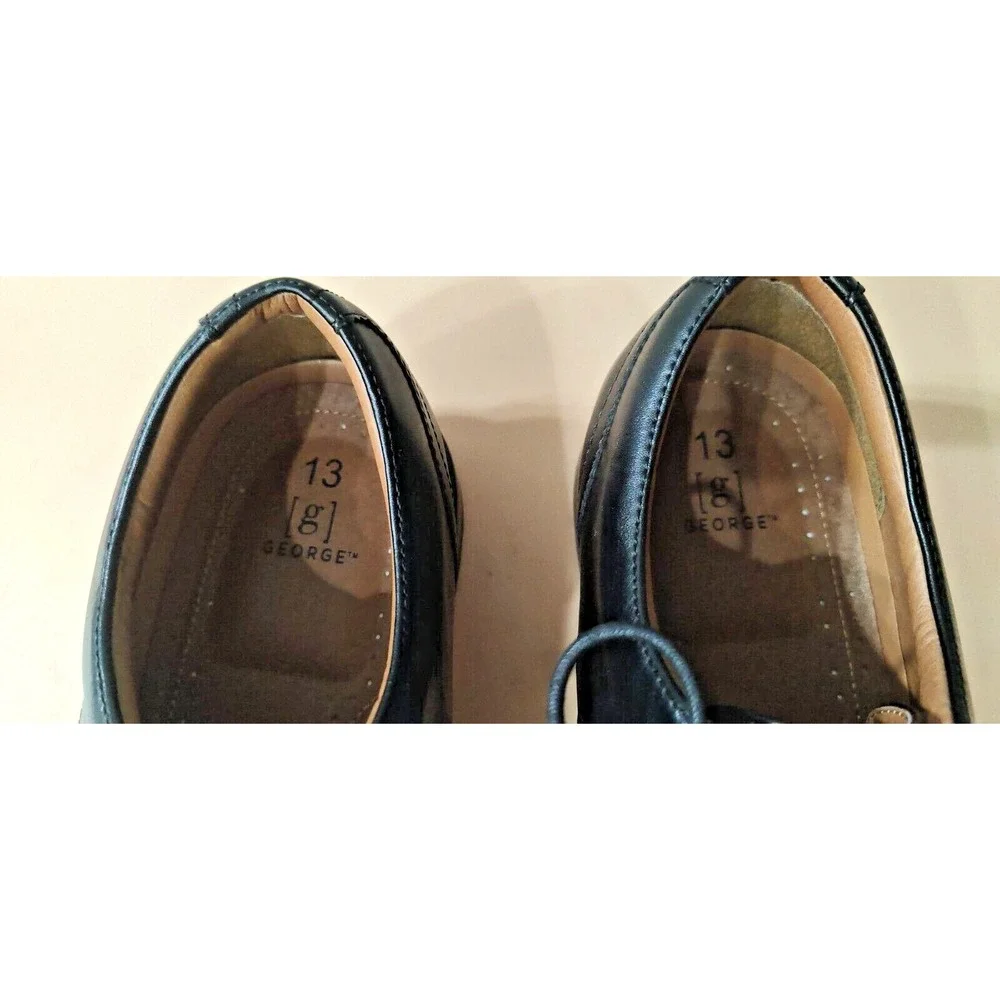 George Mens Branford Casual Dress‎ Oxfords Black Shoes Size 13